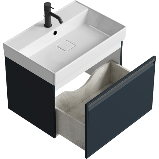 AQWELLA Pure подвесная тумба под умывальник 66 см, цвет серый матовый